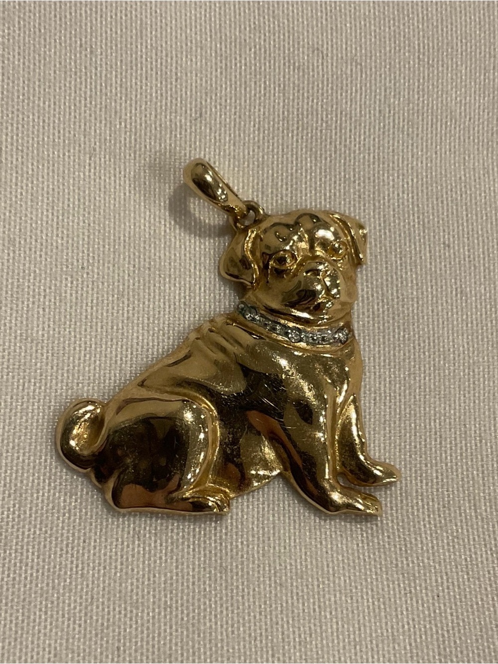 Vintage 10K gold pug necklace charm {UNISEX}